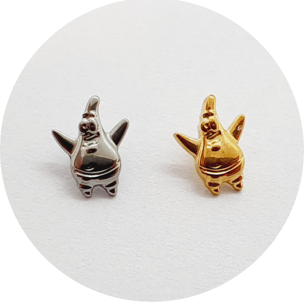 T1914-4383 LABRET PATRICK - BOB SPONJA - NATURAL OU PVD GOLD - haste em titanio natural - Imagem 1
