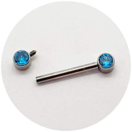 BARBEL RETO ZIRCONIA FLAT AZUL