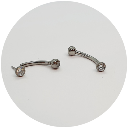 BARBEL CURVO ZIRCÔNIA - PUSH PIN