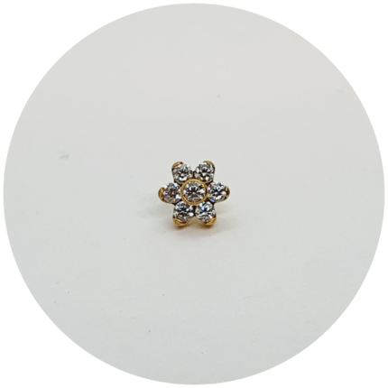 LABRET MINI FLOR CENTRO FLAT PVD GOLD