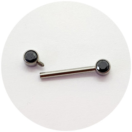 BARBEL RETO ZIRCONIA FLAT PRETA