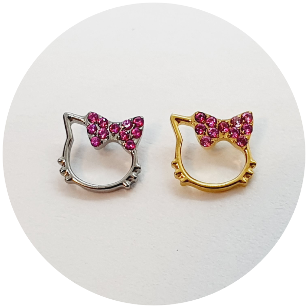 T926-934 LABRET HELLO KIT LACINHO PINK - NATURAL OU PVD GOLD - haste em titanio natural - Imagem 1